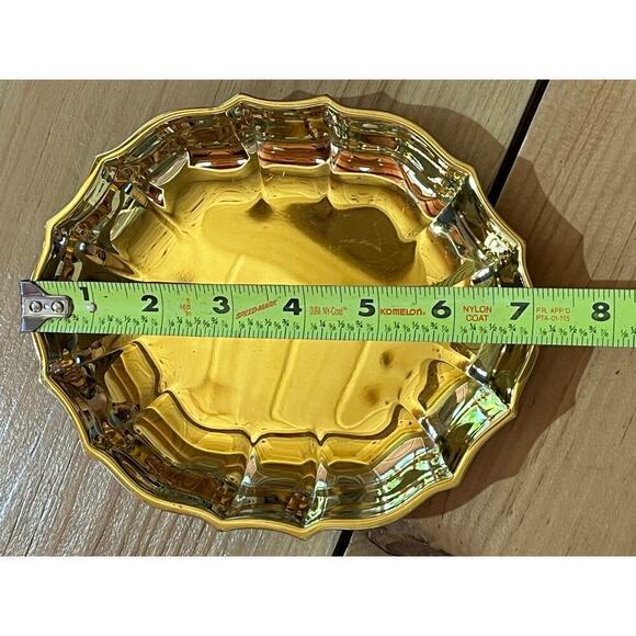 Vintage Virginia Heritage Brass Trinket Dish. Oval. Gold tone. Candy. Jewelry - Picture 5 of 6